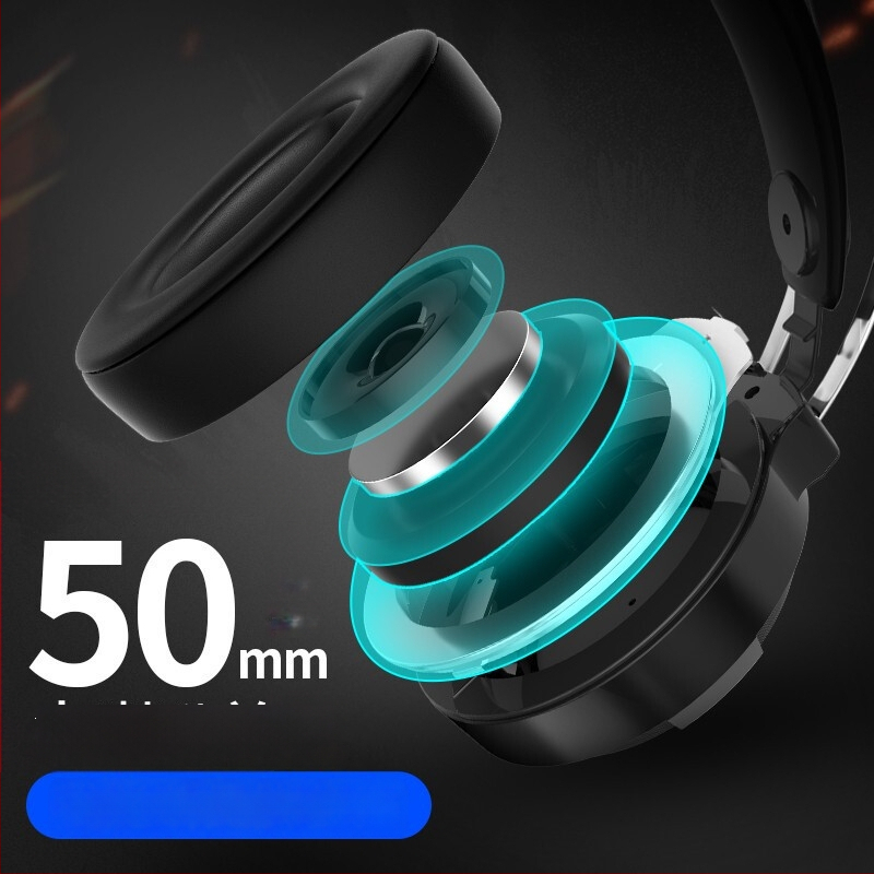 Spēļu austiņas ar mikrofonu, 50 mm draiveri, 20–20 kHz, 21 Ω, 2,2 m pletenais kabelis, 3,5 mm spraudnis