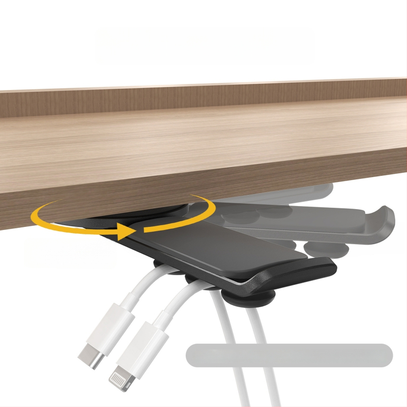 Darbalaušio ausinių laikiklis su 360-degree pasukamu laikikliu ir kabelių laikymu, lydinio medžiaga, universalus stilius