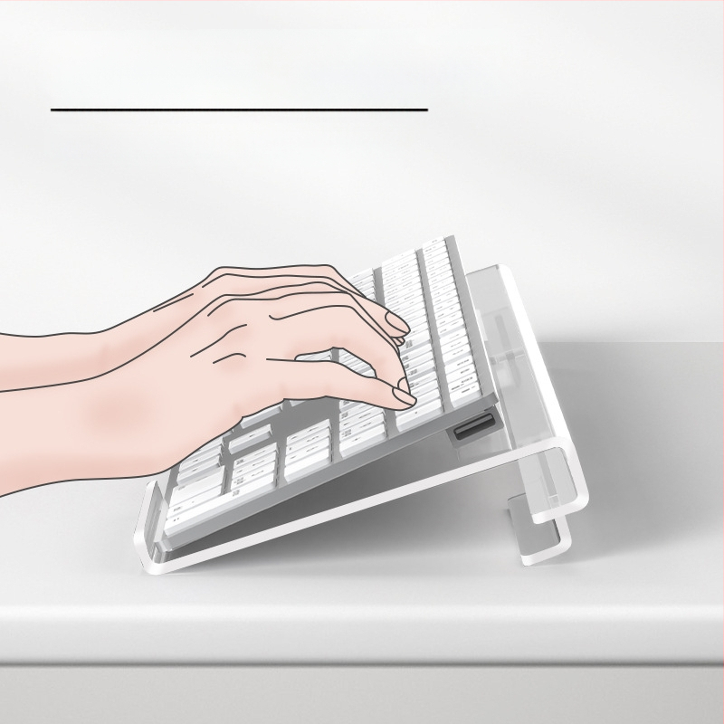 Darbo stalo klaviatūros laikiklis, ergonomiškas Z formos, pakilęs pasvirimas (Universalus suderinamumas, neslidus, modelis 240208)