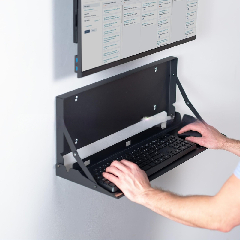 Sieninis laikiklis klaviatūrai ir sulankstoma rašymo plokštelė – universalus modelis, 1,5 m kabelis, svoris 3000 g