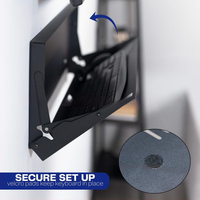 Sieninis laikiklis klaviatūrai ir sulankstoma rašymo plokštelė – universalus modelis, 1,5 m kabelis, svoris 3000 g