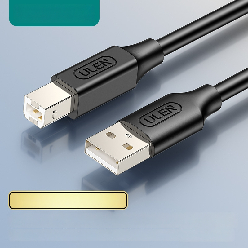 Cabl USB 2.0 pentru imprimantă, cu cupru fără oxigen, cablu de date cu conector pătrat, 1,5 m