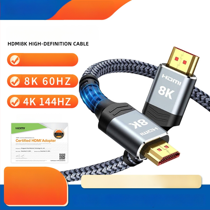 Xinze HDMI kabel 8K60Hz, 5 m, HDMI–HDMI, pozlaćeni kontakti, kabel visoke razlučivosti za televizor i računalo