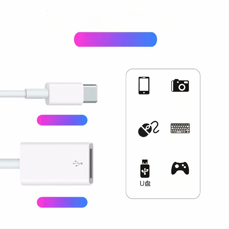 USB-C OTG kortelių skaitytuvas 3.0 adapteris Type-C skaitmeniniams įrenginiams – Honglida modelis 1
