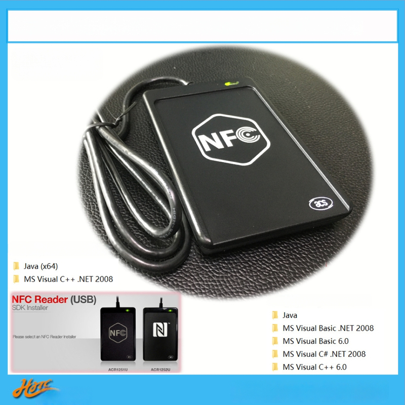 ACR1251U-M1 bekontaktis RFID/NFC skaitytuvas kortelėms; USB pilno greičio sąsaja; palaiko ISO14443 A/B, M1 seriją, DESFire, FeliCa; 13,56 MHz; skaitymo atstumas 5–10 cm