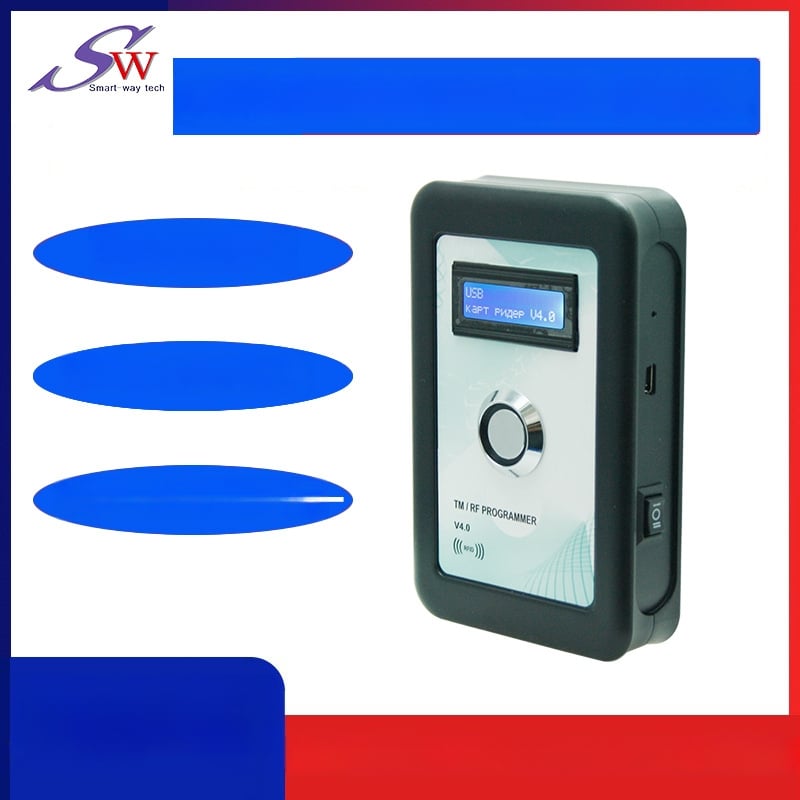 EM4100 kortų skaitytuvas ir klonavimo įrenginys su LCD ekranu SMARTWAY STM-Pro V4.0, darbinė dažnis 125 kHz, aptikimo atstumas 0-10 cm, skaitymo laikas 0,2 s