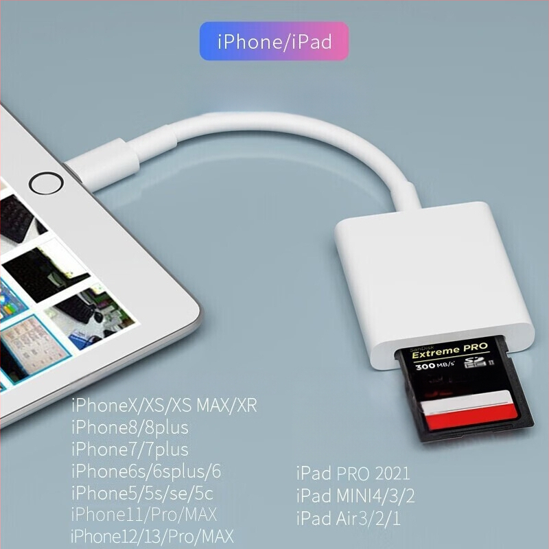 SD kortelių skaitytuvas Apple Lightning ir USB-C įrenginiams, Yinhe BL-006, suderinamas su iPad, iPhone, Android telefonais ir asmeniniais kompiuteriais