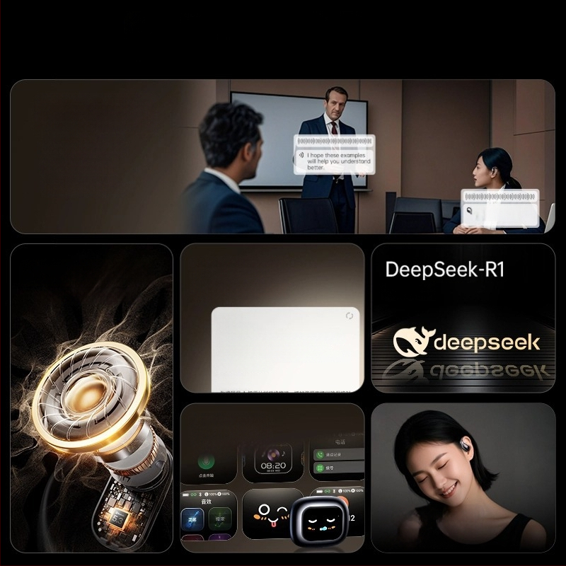 AI nutikas samaaegse tõlke Bluetooth peakomplekt, kõrvakaariku kilp, salvestus ja transkriptsioon, Android/iOS, Bluetooth 5.4, 400mAh, 45g, puutetundlik ja nupuvõti, 2025 mudel