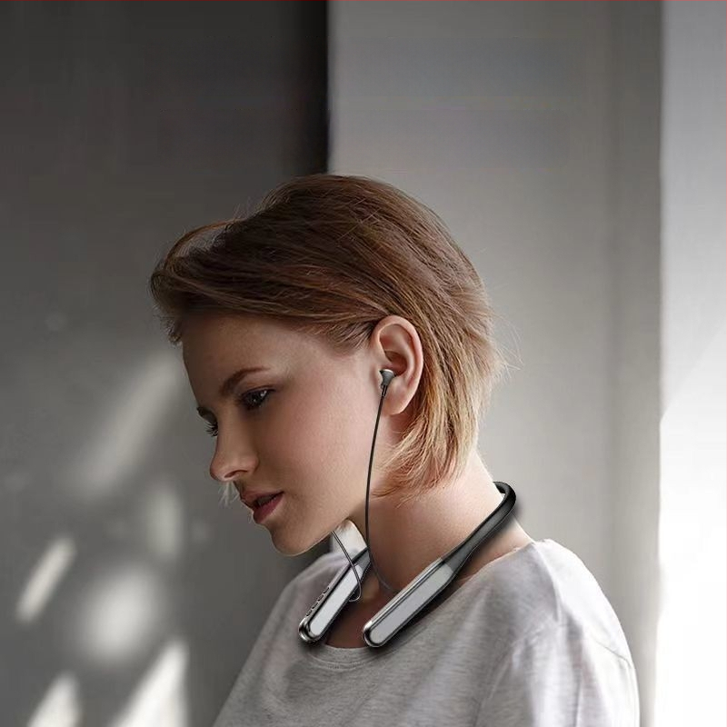 Beveidės kaklo juostos ausinės sportui – stereo garsas, ilgai veikiantis akumuliatorius (>8 val.), Bluetooth 5.4, 10 m diapazonas, atsparios vandeniui, in-ear