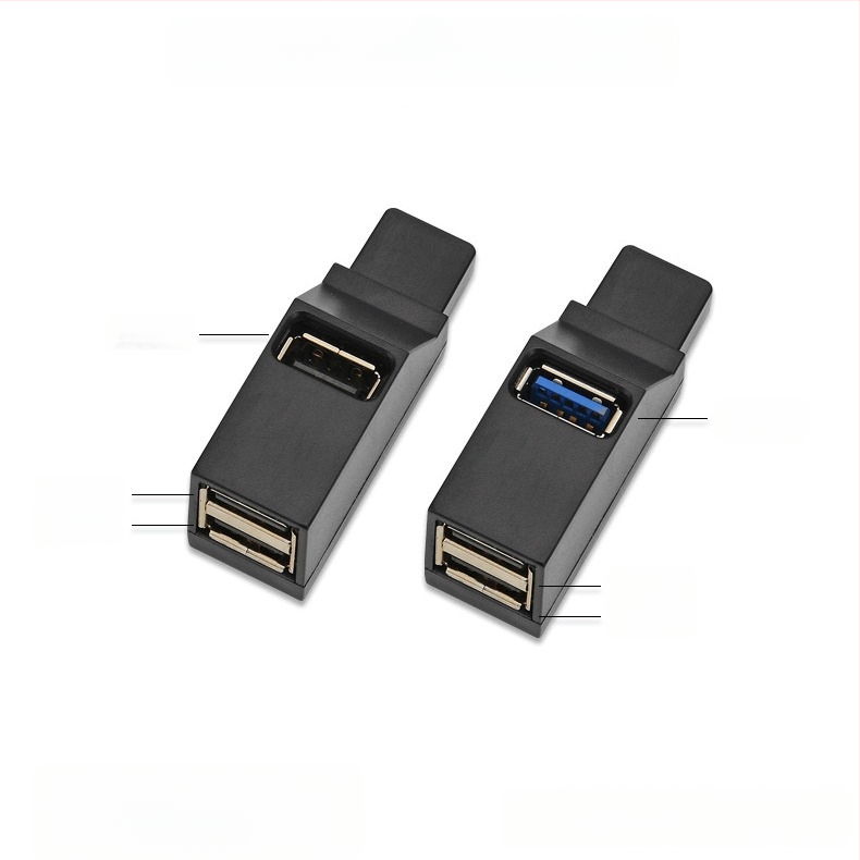 Prijenosni USB 3.0/2.0 hub s 3 priključcima, inteligentan USB razdjelnik visoke brzine