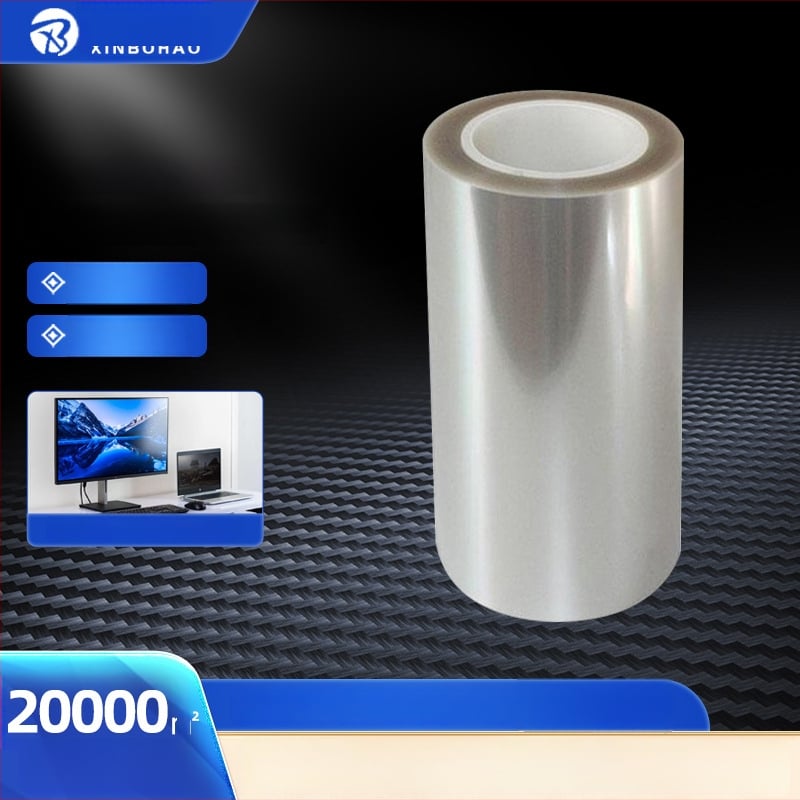 PET tinklelio silikoninis apsauginis filmas jutiklinėms ekranams, tinkamas mobiliesiems telefonams ir monitoriams, storis 0,03–0,15 mm; plotis 1000–1250 mm; ilgis 200–4000 m