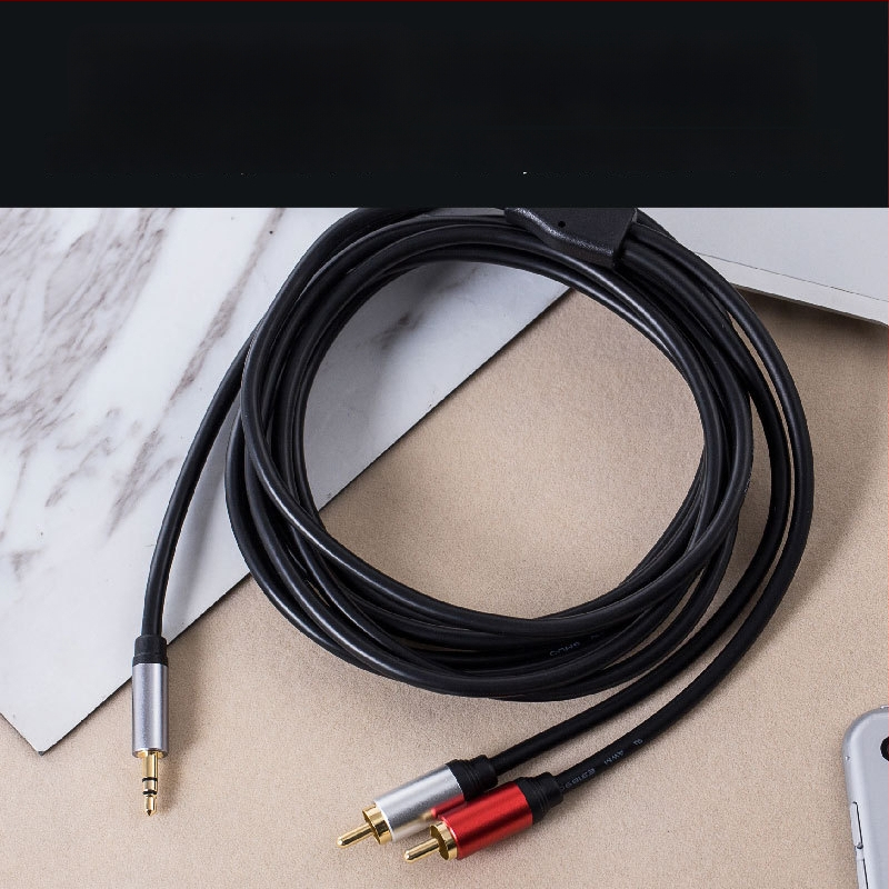 Audio kabel 3,5 mm na dvostruki RCA utikač za mobitele, 1 na 2 audio kabel, zlatni premaz, model FL12