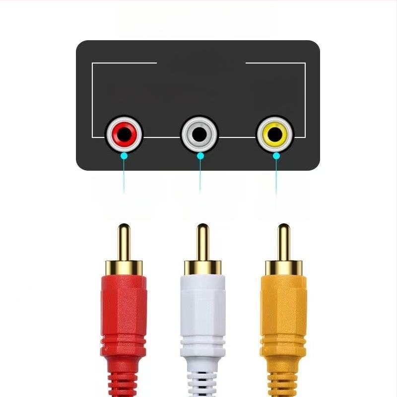 Cablu AV 3 RCA la 3 RCA pentru audio/video, DVD, set-top box și televizor vechi