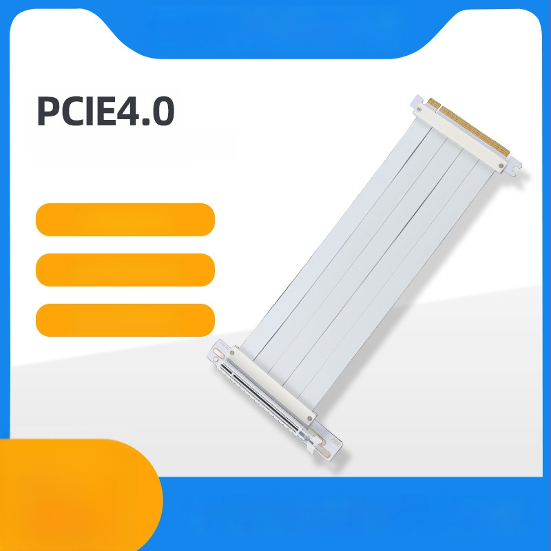 Καλώδιο επέκτασης PCIe 4.0 υψηλής ταχύτητας για κάρτα γραφικών, μονογραμμικός σχεδιασμός, 90° συνδετήρας, κάθετη τοποθέτηση, συμβατό με ATX κιβώτιο