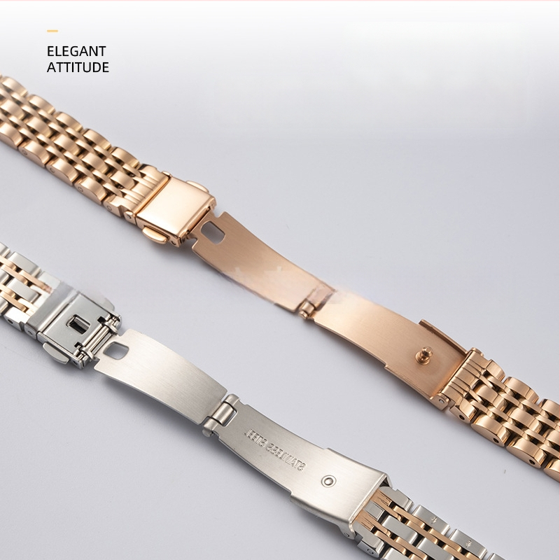 Apple Watch siksna – plāna nerūsējošā tērauda metāla ķēde ar septiņām pērlēm, sprādze ar klikšķi, platums 20 mm/22 mm