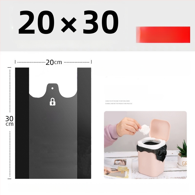 Vestu stiliaus šiukšlių maišai, vienkartiniai, sustorinti PE (Medžiaga: PE; Biologiškai skaidyti: Ne; Stilius: Liemenės stiliaus; Vienkartiniai: Taip; Storis: Sustorintas)