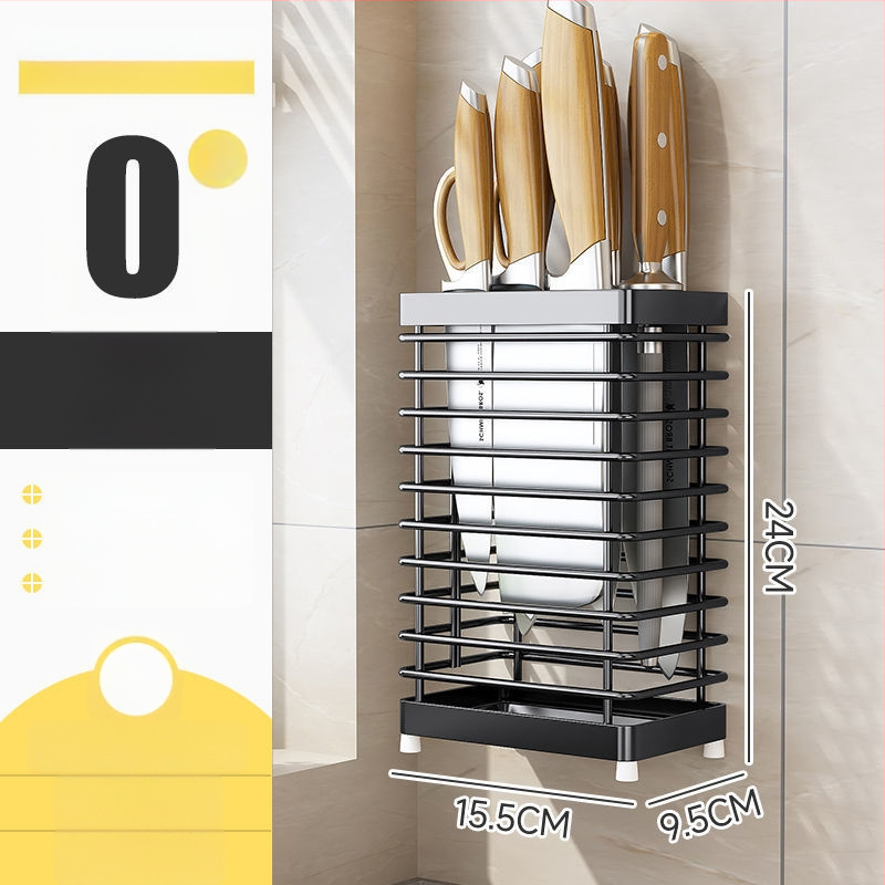 Rozsdamentes acélból készült falra szerelhető konyhai eszköztartó – pálcikákhoz, késekhez és kanálokhoz, multifunkcionális