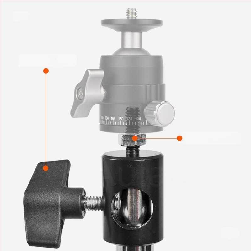 Adaptor pentru suport de iluminat 1/4-inch, pentru studio și transmisiuni live, bază cu filet 3/8-inch