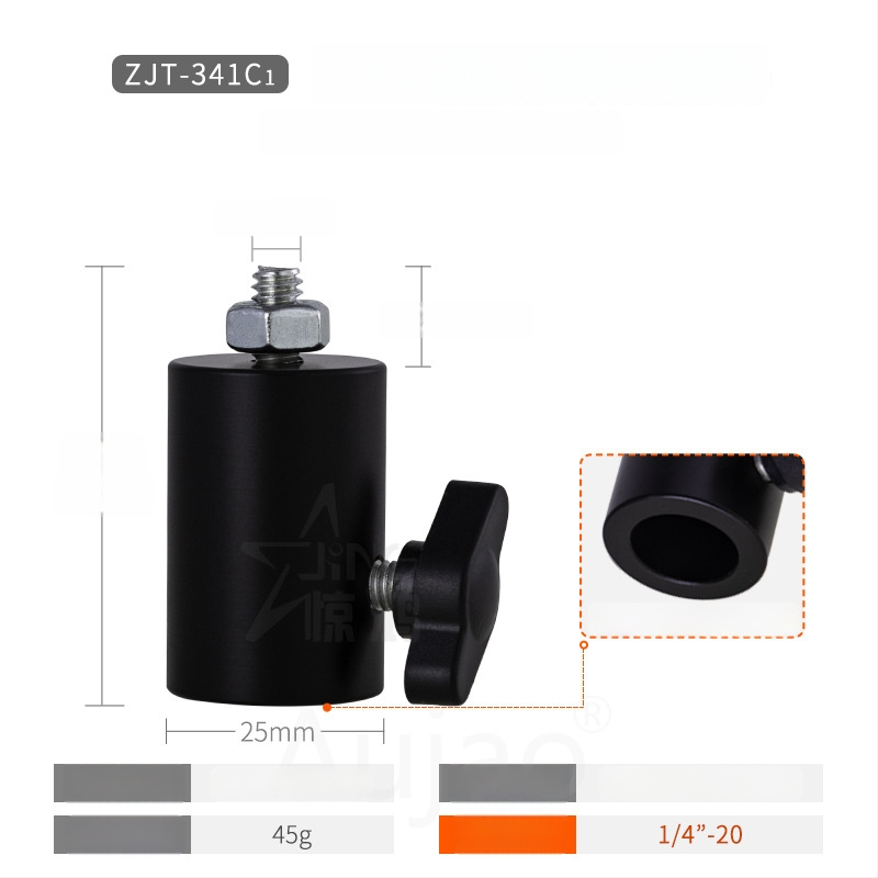 Adaptor pentru suport de iluminat 1/4-inch, pentru studio și transmisiuni live, bază cu filet 3/8-inch