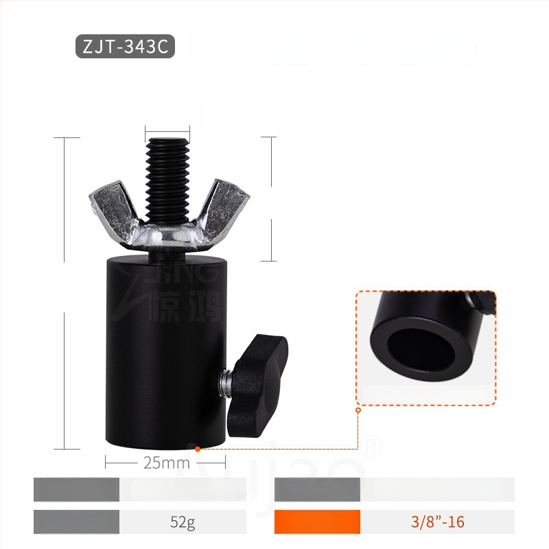 Adaptor pentru suport de iluminat 1/4-inch, pentru studio și transmisiuni live, bază cu filet 3/8-inch