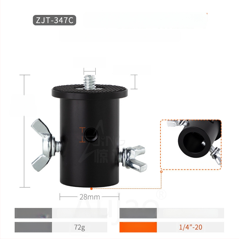 Adaptor pentru suport de iluminat 1/4-inch, pentru studio și transmisiuni live, bază cu filet 3/8-inch