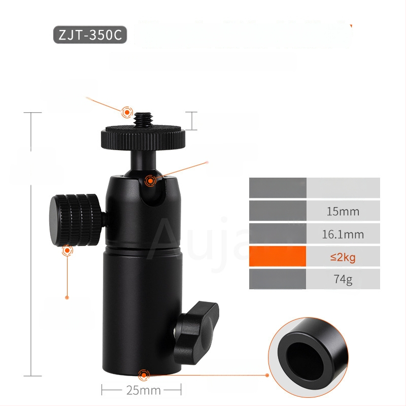 Adaptor pentru suport de iluminat 1/4-inch, pentru studio și transmisiuni live, bază cu filet 3/8-inch