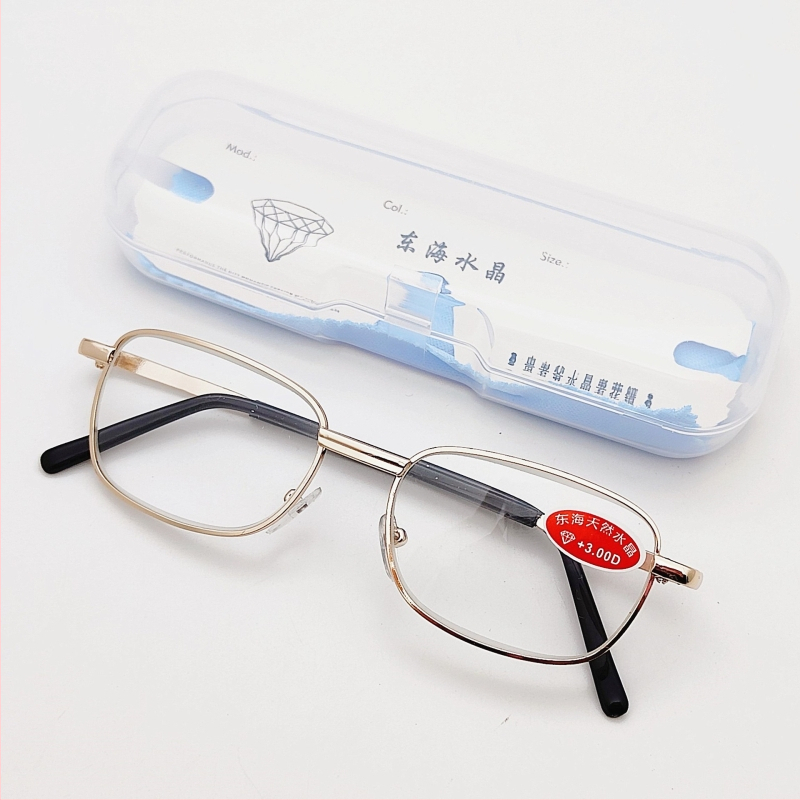 Очила за четене, метална рамка, стъклени лещи, пълна рамка, за лица с малък размер, възрастни мъже, бизнес стил