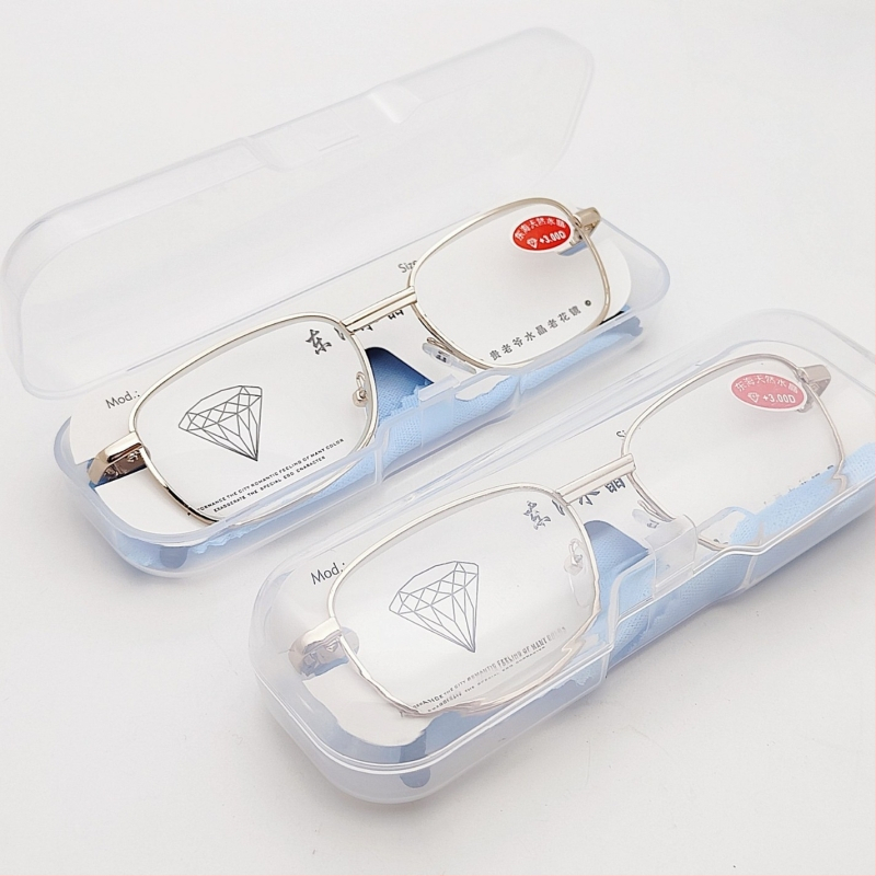 Очила за четене, метална рамка, стъклени лещи, пълна рамка, за лица с малък размер, възрастни мъже, бизнес стил