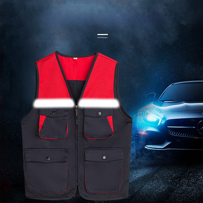 Инструментална работна жилетка с контрастен дизайн, памук 99%, подплата акрил, цип, патч джобове