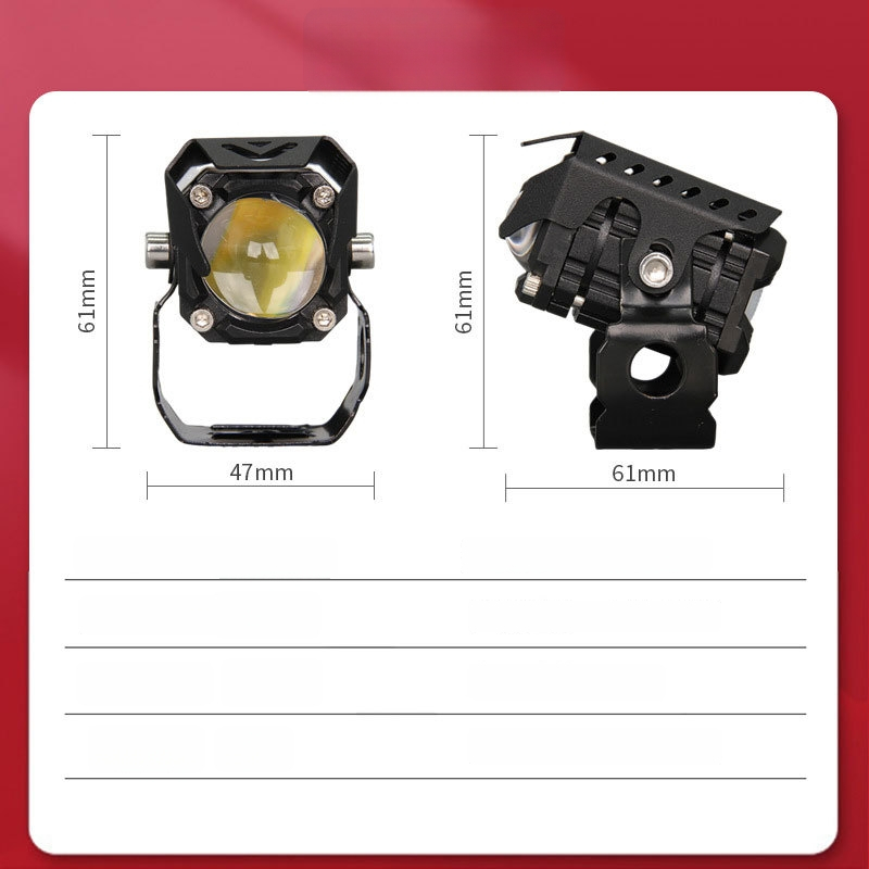 LED motociklistički reflektor s jednim objektivom, visok i nizak snop, prednje pomoćno svjetlo, univerzalni vanjski nosač