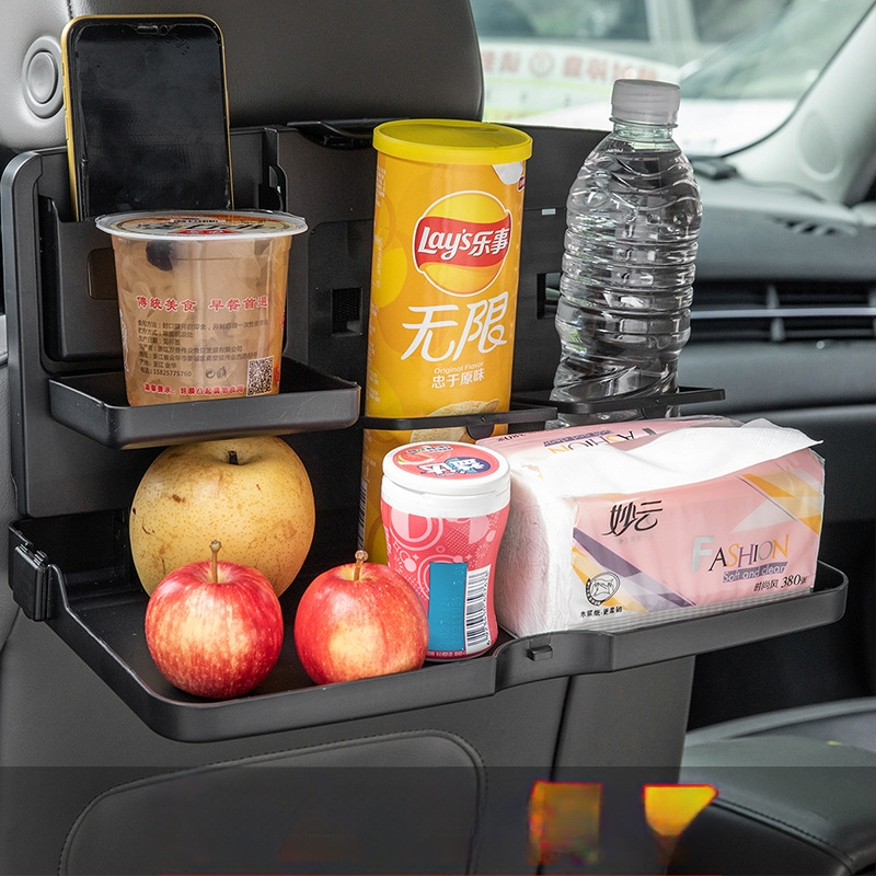 Auto stražnji stolni pladanj s preklopnim držačem za čašu, ABS materijal, model SY-0797, za ugradnju na stražnji naslon sjedala