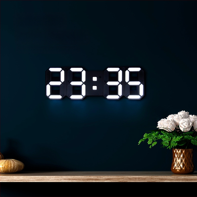 3D LED digitalni zidni sat, svijetleći, kreativan dizajn za dnevni boravak i spavaću sobu