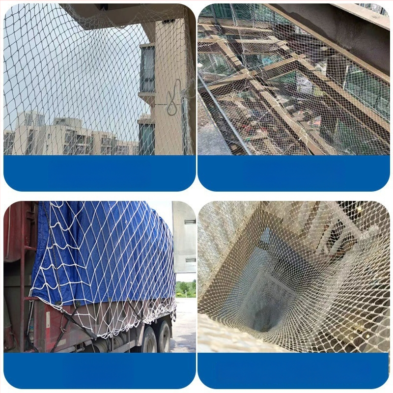 Nagy sűrűségű nejlon védőháló teherautókhoz kötélen rögzítve