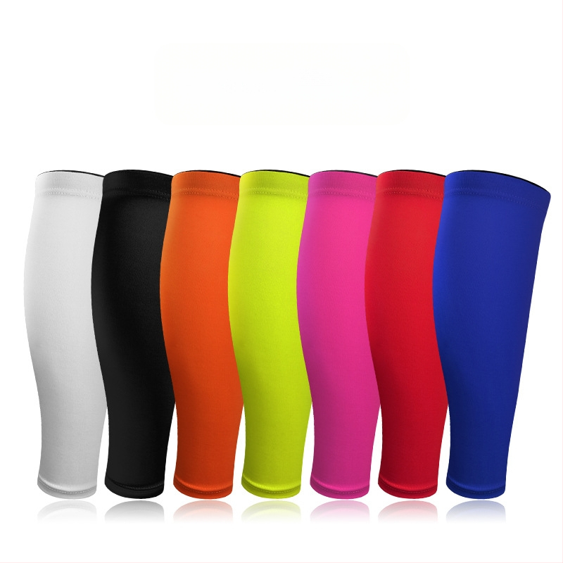 Protecții pentru gambe pentru adulți - Respirabili, elastici, cu bandă antiderapantă din silicon; 85% poliester, 15% spandex; pentru alergare, baschet și fotbal