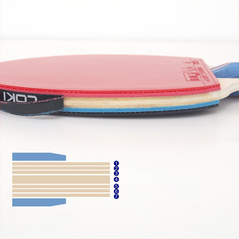 Set de rachete tenis de masă cu lamă din poplar, cauciuc reverse-glue, rachetă cu lovire dreaptă, logo imprimat, personalizare disponibilă