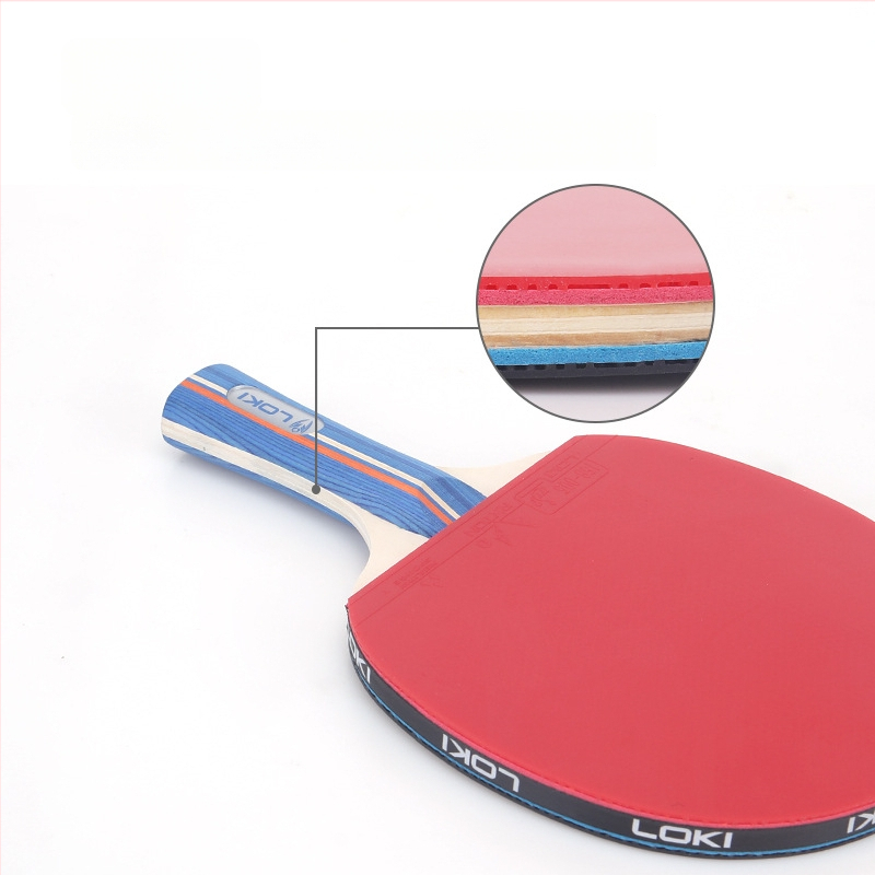 Set de rachete tenis de masă cu lamă din poplar, cauciuc reverse-glue, rachetă cu lovire dreaptă, logo imprimat, personalizare disponibilă