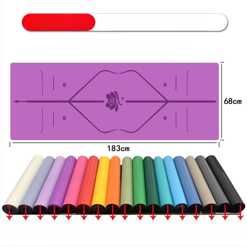 PU gumena joga podloga – upija znoj, prozračna, debela, protuklizna, za joga studio, 183 × 68 cm