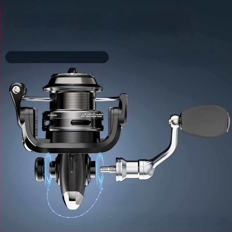 ASHCONFISH Spinning καρούλι για ψάρεμα με δόλωμα, μεταλλική κατασκευή, εναλλάξιμο χερούλι αριστερά/δεξιά, 7+1 ρουλεμάν