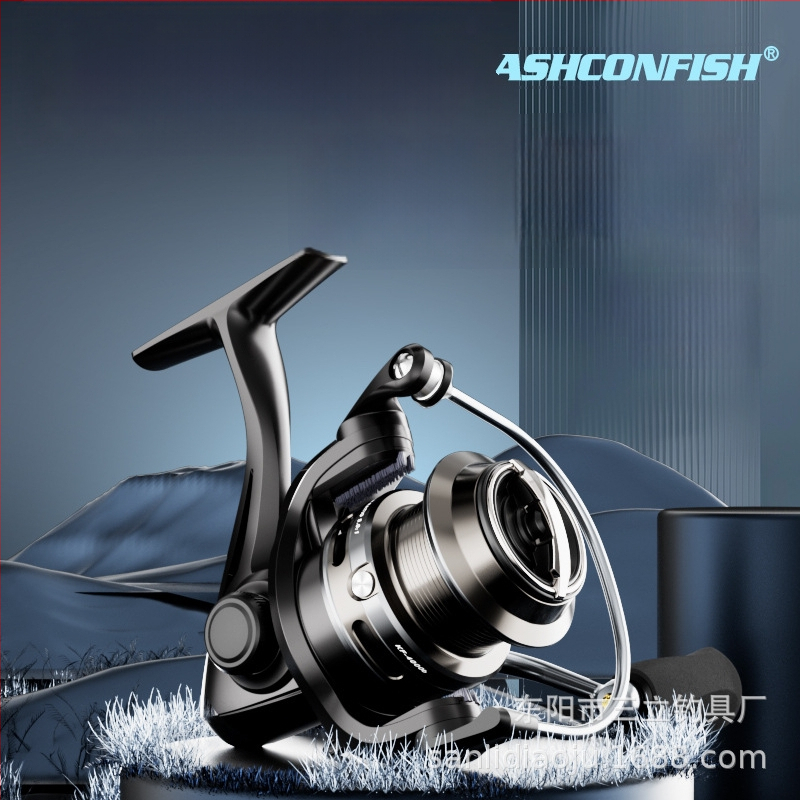 ASHCONFISH Spinning καρούλι για ψάρεμα με δόλωμα, μεταλλική κατασκευή, εναλλάξιμο χερούλι αριστερά/δεξιά, 7+1 ρουλεμάν