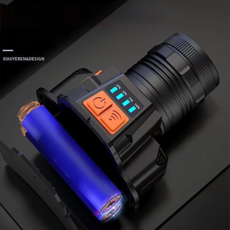 LED fejlámpa — USB újratölthető, szenzoros, hosszú hatótáv 200–500 m, 360°-os forgás (4000 mAh, alumínium ötvözet test)