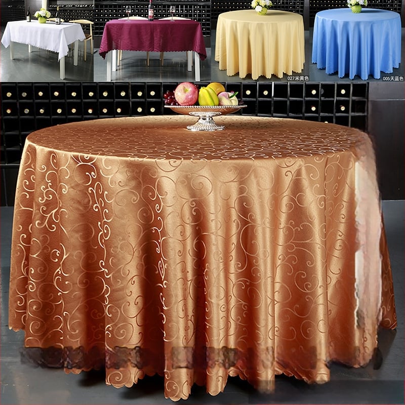 Apaļš galdauts, audums, vienkrāsains raksts, viesnīcas stils