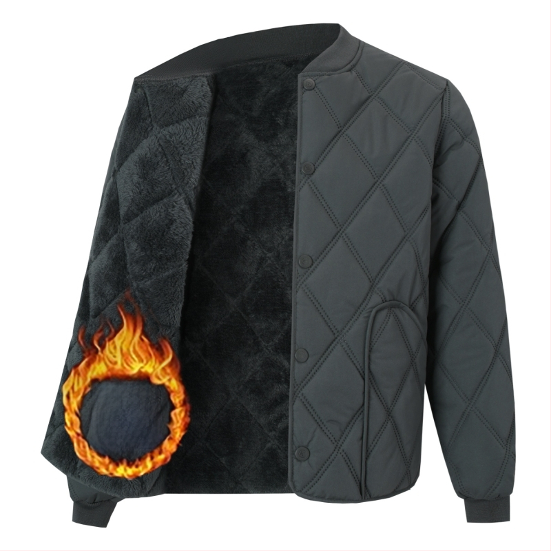 Мъжка памучна жилетка с флийсова подплата, дебела, качулка, V-образно деколте, цип, джобове с патч дизайн