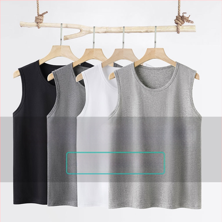 Безръкавна памучна тениска със свободна кройка, 100% памук, за възрастни мъже, лято