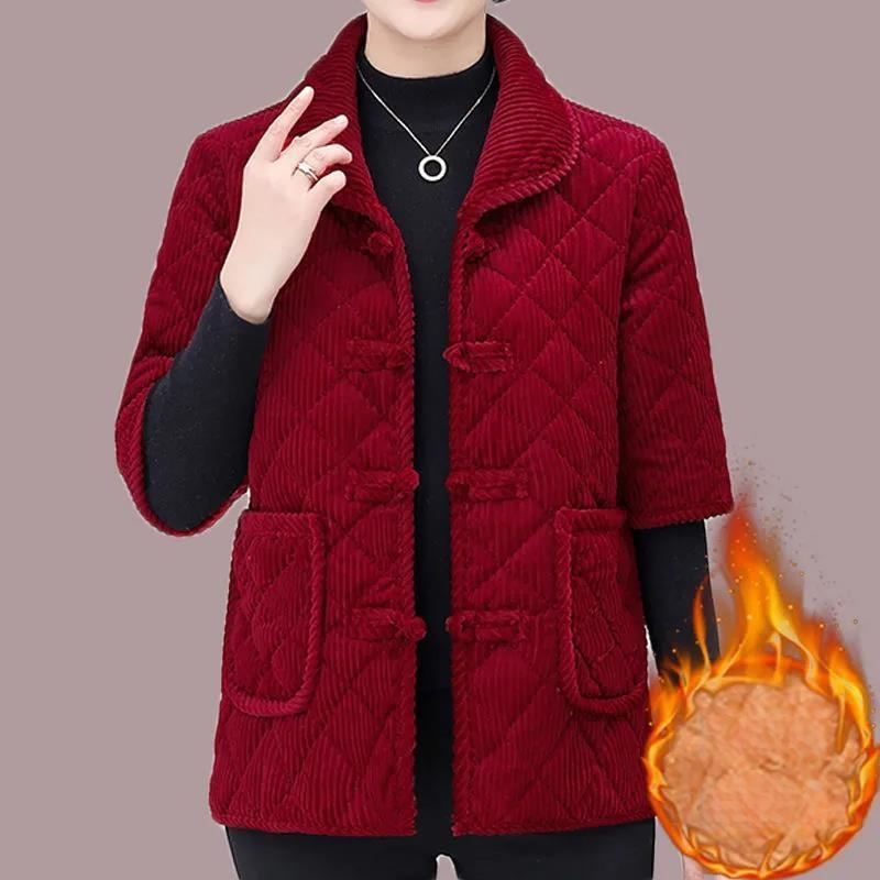 Жилет Corduroy за жени, със стойкова яка, полиестер-памучен микс, А‑образна кройка, зима 2022