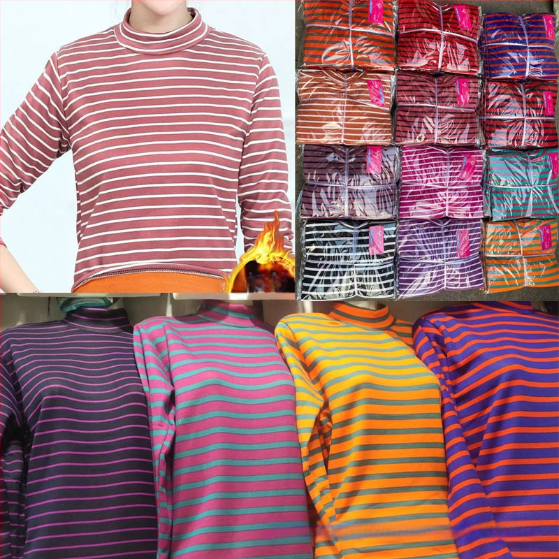Ženski zimski T-shirt s flecom, cvjetni uzorak, polu-visoki ovratnik, udoban kroj, dugi rukav