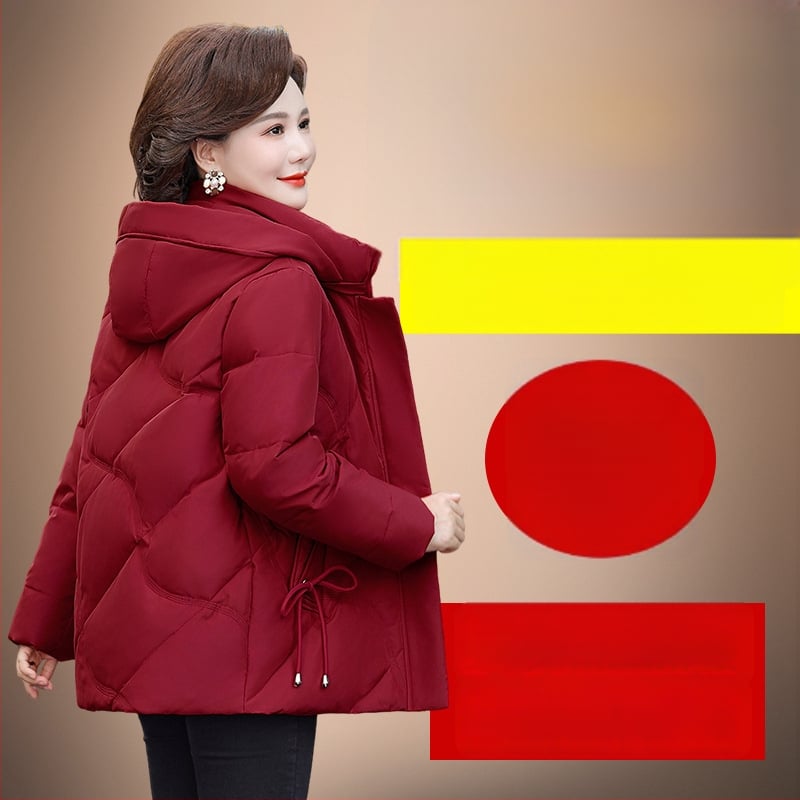 Ženska jakna s perjem, široki kroj, plus veličina, bez ovratnika, zima 2025