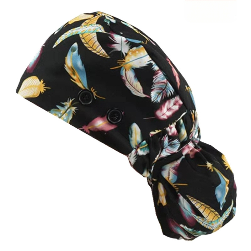 Pălărie plată din bumbac, țesătură twill, model cu flori, curea elastică pe spate, imprimare logo opțional