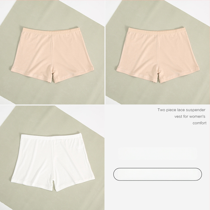 Moteriški medvilniniai saugumo šortai, vidutinė juosmens, anti ekspozicija, vasariniai trumpi šortai