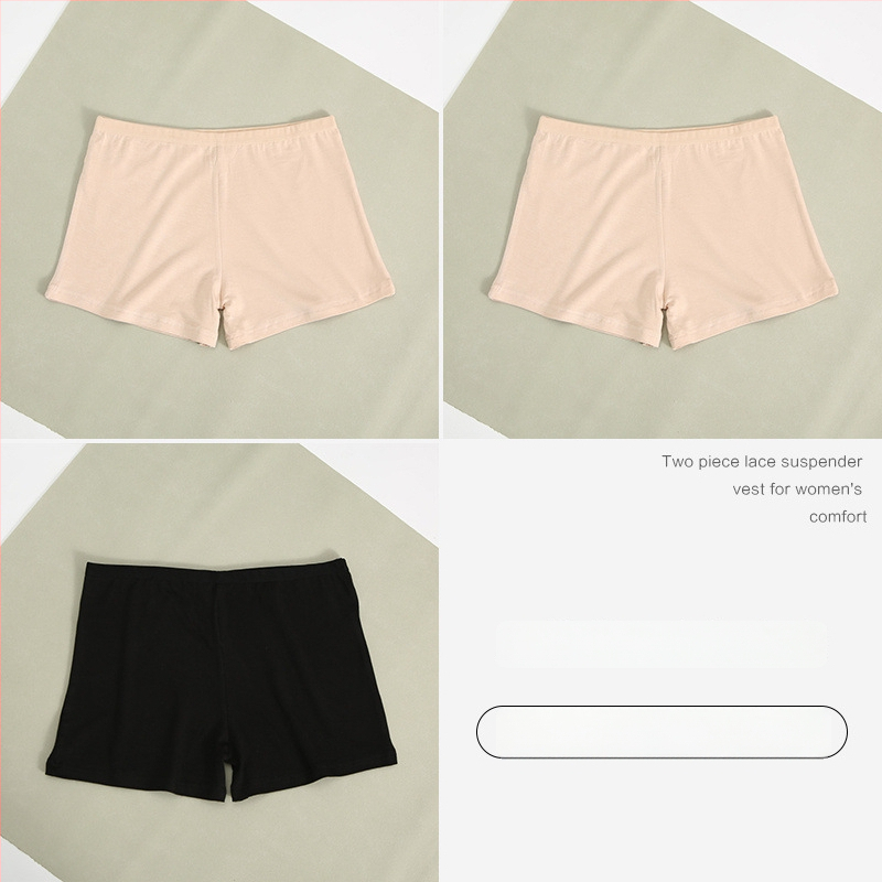 Moteriški medvilniniai saugumo šortai, vidutinė juosmens, anti ekspozicija, vasariniai trumpi šortai