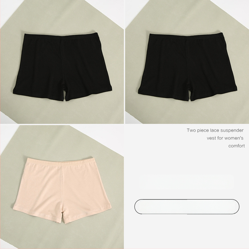 Moteriški medvilniniai saugumo šortai, vidutinė juosmens, anti ekspozicija, vasariniai trumpi šortai